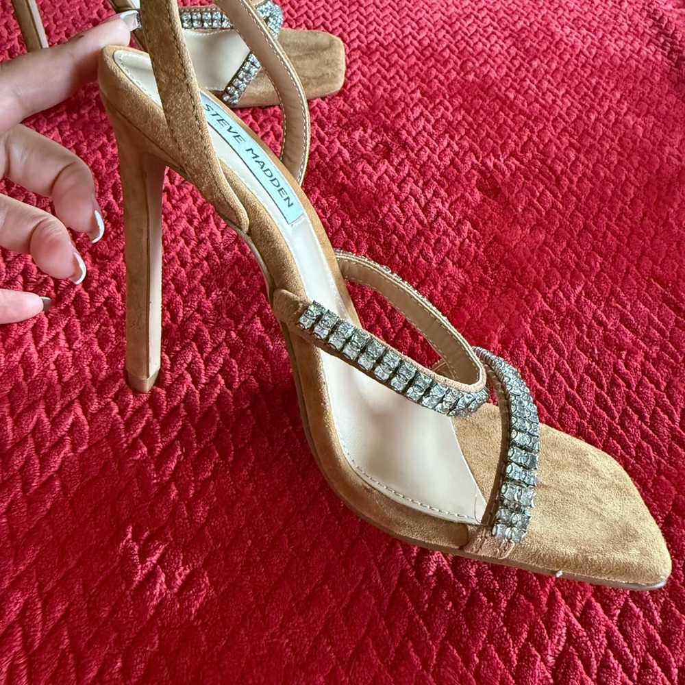 Steve Madden Brown Rhinestone Heels - Picture 3 of 4